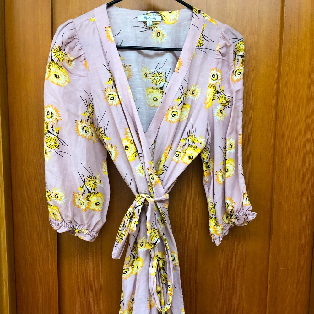 Madewell floral midi wrap dress
